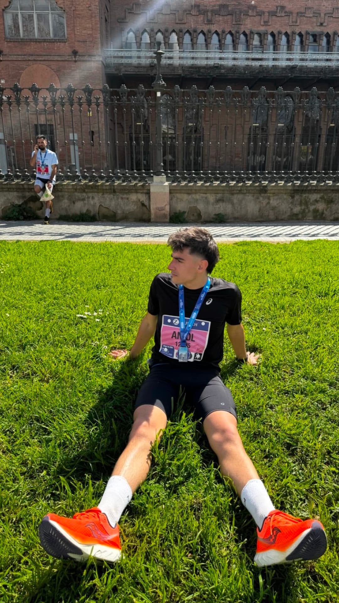 Aniol running in Barcelona marathon